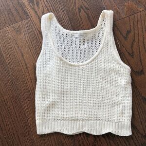 Cream Knit Sleeveless Top